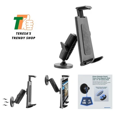 Adjustable Magnetic Tablet Holder for 9-12 Inch Tablets - Easy Release Mechanism - Image 1 of 4