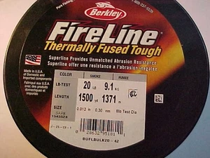 NEW Berkley FireLine Braid Fishing Line 20LB 1500 Yards Smoke - Picture 1 of 3