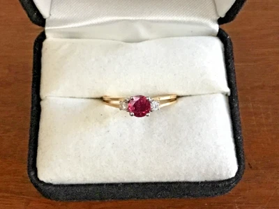 Ruby & Diamond Ladies Ring in a 14K two tone setting - Image 1 of 4