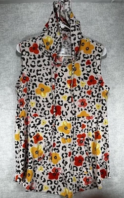 NWT Lularoe Floral Size Small  Brittany Hoodie Sleeveless Pullover Pockets - Image 1 of 4