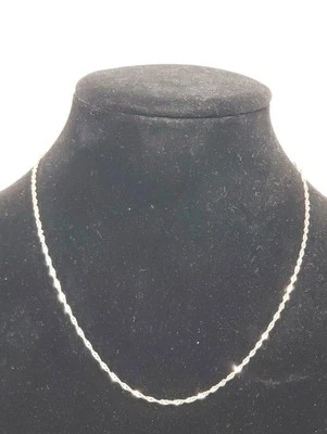 Collar de cadena Singapur Singapur de 1,8 mm de oro blanco de 14K de 18,5" - 2,59 gramos  Foto 1 de 4