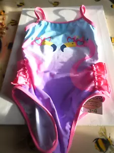 brand new girls swimsuit flamingo age 3-4 years pretty - Picture 1 of 11