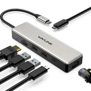 USB C Docking Station 100W PD IN 3x10Gbps USB3.1 4K HDMI for Dell HP Asus Lenovo - Picture 1 of 10
