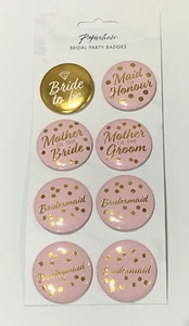 8 Team Bride Hen Party Badges Wedding - Picture 1 of 7
