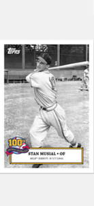 2020 TOPPS ST LOUIS CARDINALS STAN MUSIAL 100th BIRTHDAY CELEBRATION CARD #1