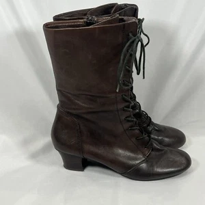 Marc Steampunk Womens Lace up Brown Boots Kitten Heels Victorian Bridgerton US 7 - Picture 1 of 23