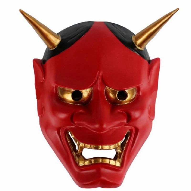 RED Oni Devil Traditional Japanese Halloween Mask Demon Fancy Dress Prajna - Image 1 of 1