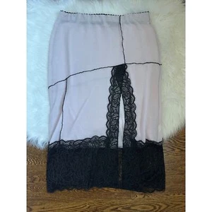 Free People Into You Orchid Black Lace Half Column Slip NEW - Picture 1 of 4