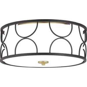 Progress Lighting Landree Collection 3-Light Black Flush Mount P350132-031 - Picture 1 of 6