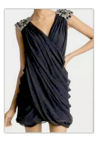 Schwarz Pailletten Neujahr Urlaub Cocktail Party FRANZÖSISCHE VERBINDUNG GRAINGER Kleid 4 $ 298 - Bild 1 von 8