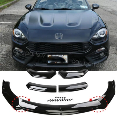 Front Bumper Lip Body Kit Spoiler Splitter Black For 2018 Fiat 124 Spider Abarth - Image 1 of 4