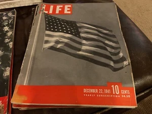 LIFE MAGAZINE DECEMBER 22, 1941, US GOES TO WAR, US FLAG, PEARL HARBOR, VERY GD - Picture 1 of 1