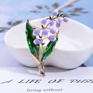 Fashion Elegant Creative Flower Brooch Purple Flower Drop Oil Brooch Gift