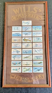 W D & H O Wills Aircraft Cigarette Cards - Wooden Framed Set Of 25 Aeroplanes - Picture 1 of 3