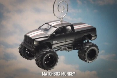 Lifted 2003 Dodge Ram 1500 Ext Cab Pickup Truck 1/64 Custom Christmas Ornament - Image 1 of 4