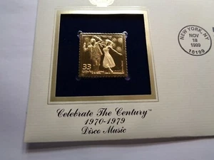 SATURDAY NIGHT FEVER TRAVOLTA DISCO MUSIC 1ST DAY USPS 22KT GOLD STAMP SET #V - Picture 1 of 4