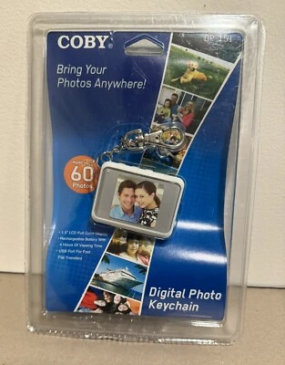 Coby Digital Photo Key Chain 1.5-Inch White LCD Full-Color Display NEW-Sealed - Image 1 of 4