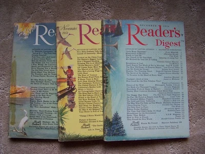 Vintage Reader's Digest Magazines Lot of 3 - Oct 1954, Nov 1954 & Dec 1954 - Image 1 of 4