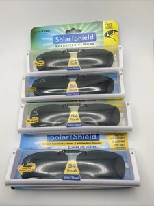 Solar Shield Polarized Clip On Sunglasses 54 Rec A Frameless Gray Lens 4 Pairs - Picture 1 of 2