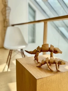 Two Artists' Articulated Wooden Chameleons Mannequins Sketching Drawing Artform - Picture 1 of 14