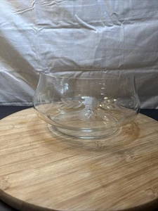 Geätzte Kristallschale mit Fuß Blumenmuster Klarglas Salatschüssel/Herzstück - Bild 1 von 10