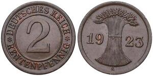 Deutschland 2 Pfennig 1923-1936 Reichspfennig KM# 31, 38 verschiedene Jahre