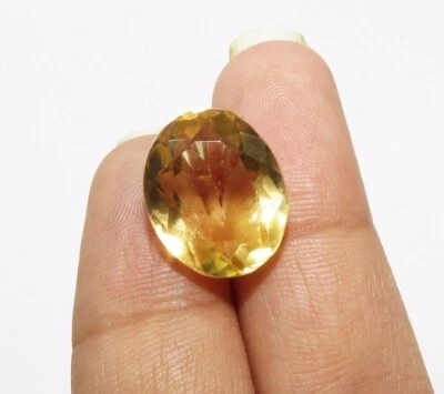 Très belle citrine naturelle du Brésil de 11,50 carats avec certificat - Immagine 1 di 4