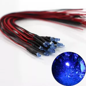L1219DB 20pcs Pre Wired 1.9mm Diffused BLUE Led Lamp Light 12V ~ 18V NEW - Picture 1 of 5