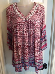 Michael Michael Kors Top Multicolored Boho Tassels Sz S Bust 34 Length 30 - Picture 1 of 9
