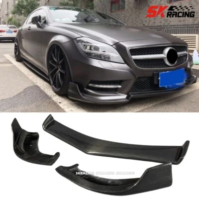 Divisores de alerón labial de parachoques delantero de carbono para Mercedes Benz CLS63 W218 2011-2014 Foto 1 de 4