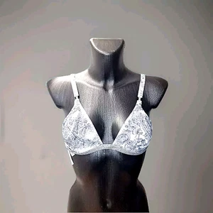 La Perla Studio Exklusiver Triangel BH Gr. 80 B weiß-grau Luxus Dessous - Picture 1 of 4