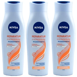Nivea Care Shampoo REPAIR 3 x 250ml for stressed, damaged Hair - Picture 1 of 1