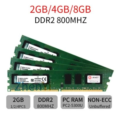 Original Kingston 8GB 4GB 2G Desktop Memory DDR2 800Mhz PC2-6400 240pin DIMM RAM - Image 1 of 4