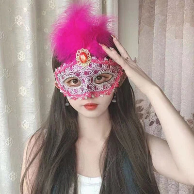 Masquerade Masks Venetian Glitter Butterfly Fancy Dress Eye Feather Ball Prom - Image 1 of 4