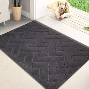 Dirt Trapper Door Mat 20" x 31.5", Non-Slip Machine Washable Entry Rug, Shoe Scr - Picture 1 of 7