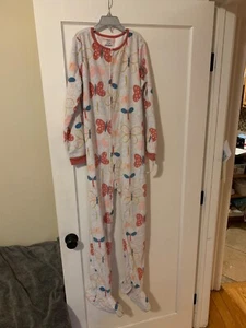 NWT Carters Girls Fleece Footed Sleeper Pajamas Butterflys Size 14/14 - Picture 1 of 6