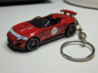Hot Wheels 2015 Jaguar F-Type Roadster Racing Car with a fitted Keychain Keyring - Image 1 of 2