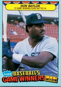 1987 Fleer Baseball's Game Winners #2 Don Baylor - Picture 1 of 2