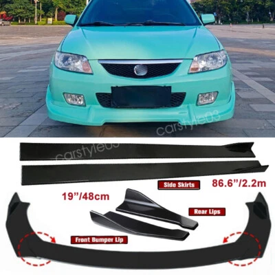 For Mazda 3 323 Side Skirt Rear Lip Front Bumper Lip Splitter Spoiler Glossy - Image 1 of 4