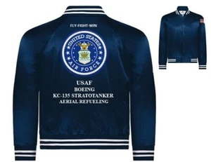 BOEING KC-135 STRATOTANKER* REFUELING*USAF*EMBROIDERED SATIN JACKET(BACK ONLY) - Picture 1 of 12