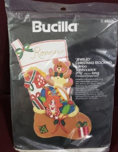 Bucilla Jeweled Christmas Stocking Jumbo Santa Sack Christmas Stocking Kit 48601 - Picture 1 of 3