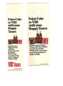 1970's Coca-Cola Happy Times Instant Kodak Camera Insert and Bottle Topper Set - Picture 1 of 2