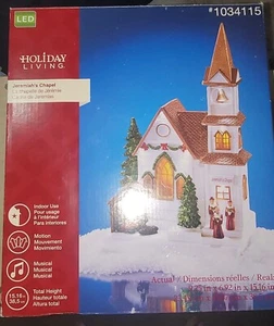 Cappella di Geremia Chiesa Animata Natale 15” LED Illuminato Villaggio Musicale - Foto 1 di 4
