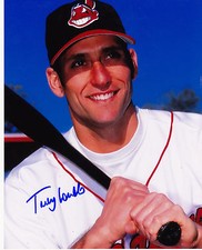 TOREY LOVULLO  CLEVELAND INDIANS   ACTION SIGNED 8x10