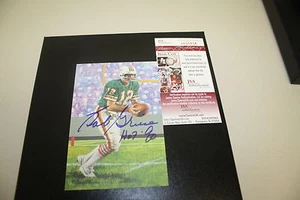 MIAMI DOLPHINS BOB GRIESE SIGNED GOAL LINE ART CARD HOF 1990 JSA - Picture 1 of 1