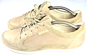 ECCO Womens Shoes Sneakers Beige Chestnut 10/10.5 Leather Suede Walking Comfort - Picture 1 of 12