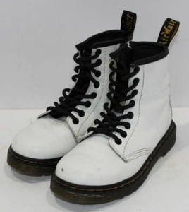 Junior 1460 Softy T Leather Lace Up Boot - White - Size 11 - Picture 1 of 9
