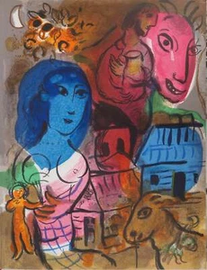 Marc CHAGALL: Intimität, Original Lithographie - Bild 1 von 7