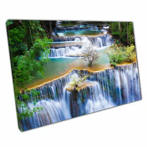 Huay Mae Kha Min Waterfalls National Park Thailand Natural Scenery Print Canvas - Picture 1 of 4