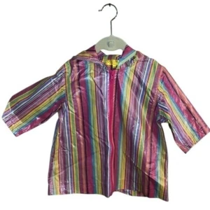NWOT Girls Pluie Raincoat - Pastel Stripes, Size 2/3, Hooded - Picture 1 of 3